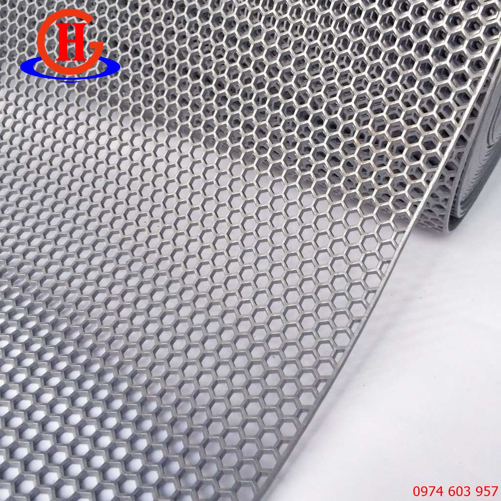 tấm inox đục lỗ lục giác