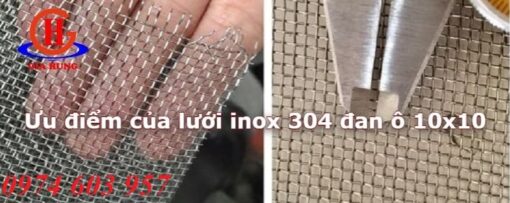 Lưới inox 304 đan ô 10x10 - Đặc điểm và tính ứng dụng
